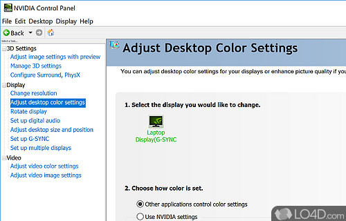 Managing 3D settings for video games - Screenshot of NVIDIA Display Control Panel