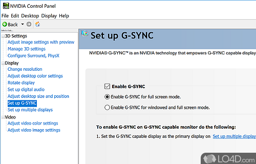 NVIDIA Control Panel Desktop - Screenshot of NVIDIA Display Control Panel