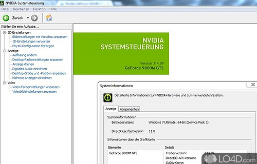Screenshot of NVIDIA GeForce Drivers for Windows - User interface