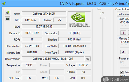 View info about Nvidia video card installed on your laptop - Screenshot of Nvidia Profile Inspector