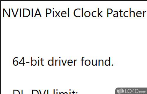 Screenshot of NVIDIA Pixel Clock Patcher - Tweak NVIDIA graphics driver to exceed the imposed limits on refresh rates