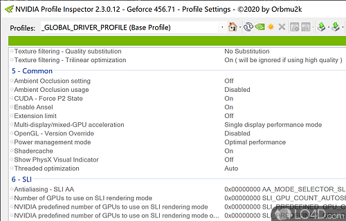 nvidiaProfileInspector Screenshot