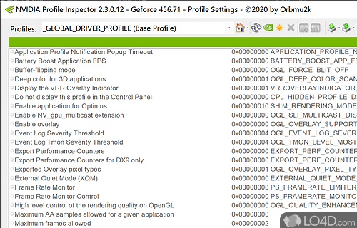 nvidiaProfileInspector Screenshot