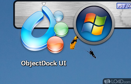 Add a skinnable dock to Windows desktop, enabling you to access frequently used apps - Screenshot of ObjectDock