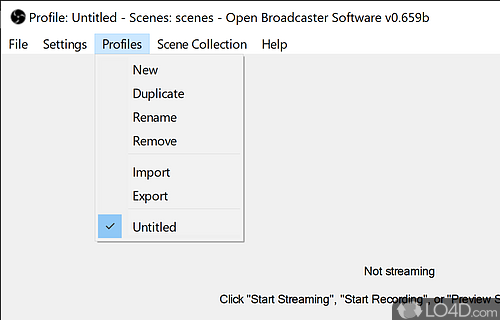 Public online broadcasting and custom streaming to servers - Screenshot of OBS Classic