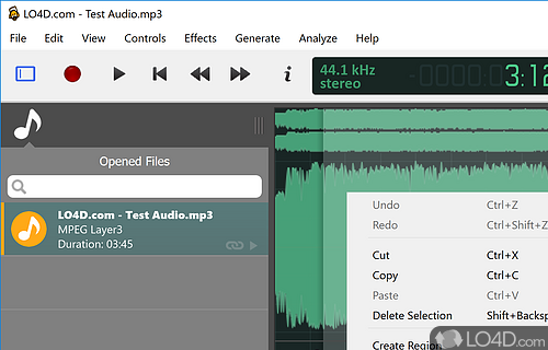 Simple program to edit audio files - Screenshot of ocenaudio