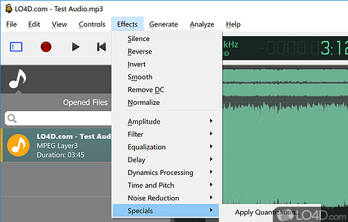 Moverte por el gráfico de ondas - Screenshot of ocenaudio