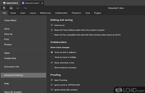 Text editor, spreadsheet and presentation creator - Screenshot of Onlyoffice