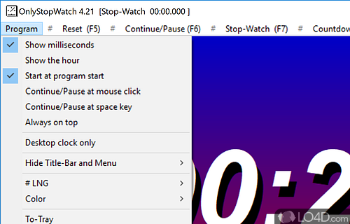 The advantages of being portable - Screenshot of OnlyStopWatch