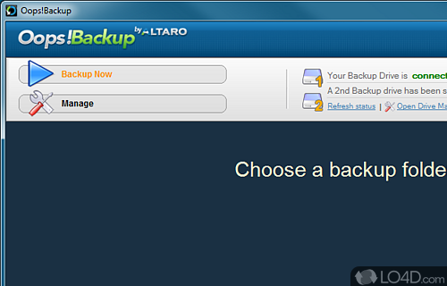 Screenshot of Oops!Backup - Back and automatic versioning for office documents, images and other files
