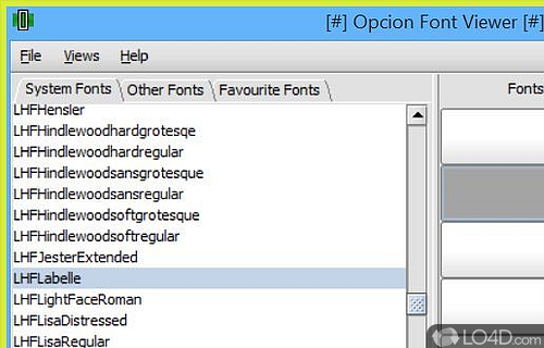 Visually appealing and easy to use - Screenshot of Opcion Font Viewer