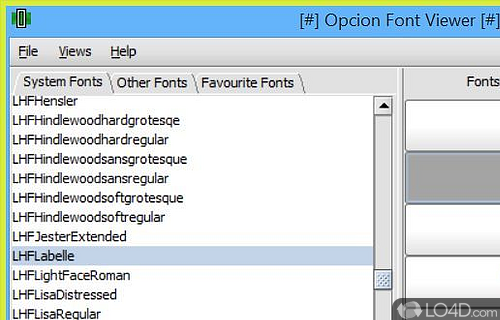 Opcion Font Viewer Screenshot