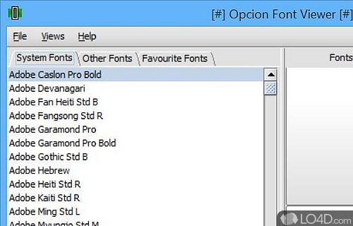 Opcion Font Viewer Screenshot