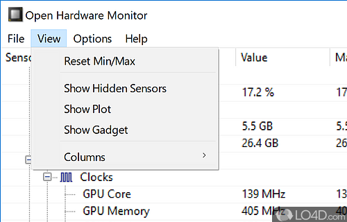 Features and Purposes - Screenshot of Open Hardware Monitor