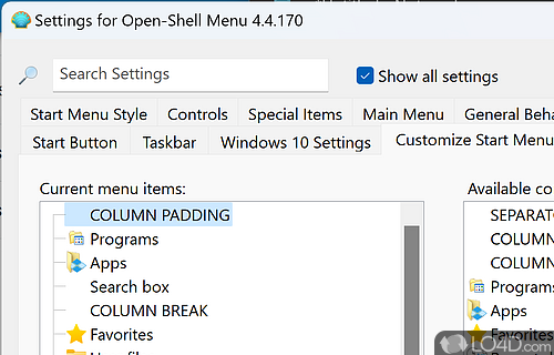 Improves productivity - Screenshot of Open Shell