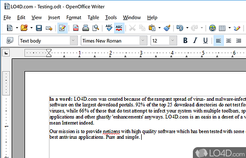 Complex setup process and clear-cut GUI - Screenshot of Apache OpenOffice