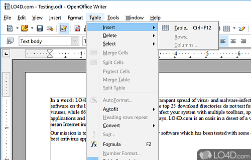 Manage your projects more effectively - Screenshot of Apache OpenOffice