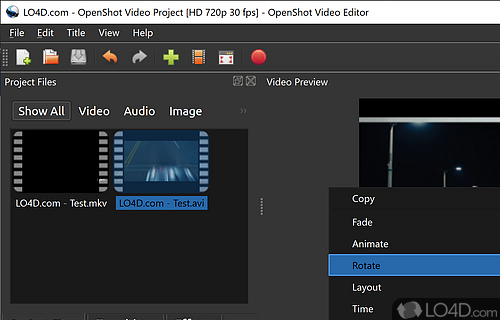 Enables you to manage and access frames at any time - Screenshot of OpenShot Video Editor