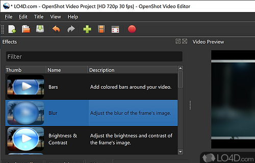 Comes with a plethora of functions - Screenshot of OpenShot Video Editor