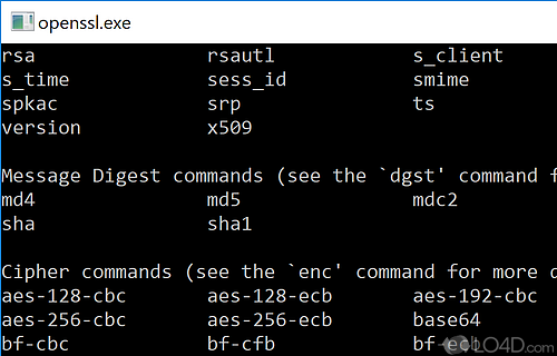 Secure your Internet data transfers - Screenshot of OpenSSL