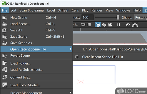 Comes with a user-friendly interface - Screenshot of OpenToonz