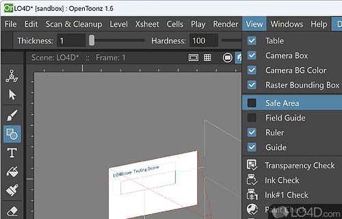 Animation suite - Screenshot of OpenToonz