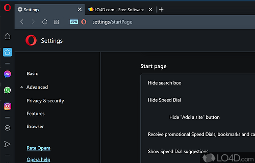 A fast and reliable web browser - Screenshot of Opera Web Browser