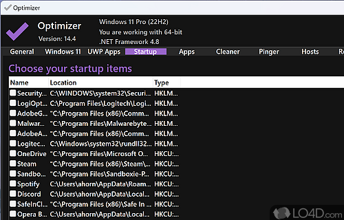 Edit your hosts file and add new items to the context menu - Screenshot of Optimizer