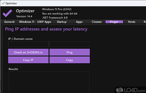 Tweaks - Screenshot of Optimizer