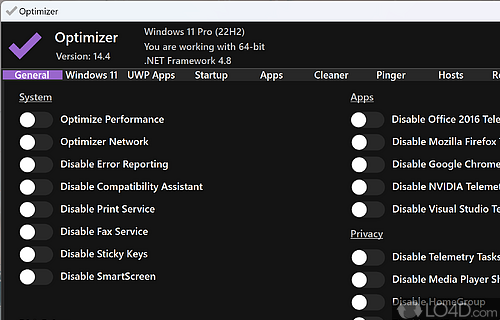 Optimizer Screenshot