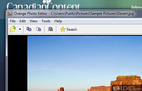 Screenshot of Orange Photo Editor - User interface