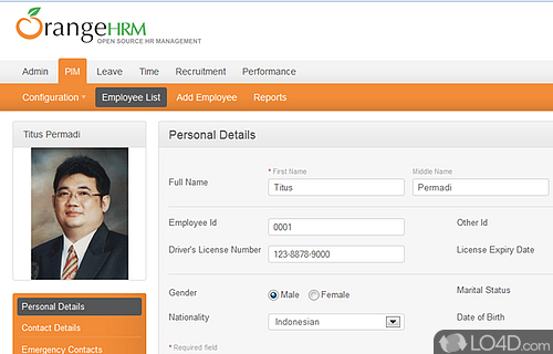 OrangeHRM Screenshot