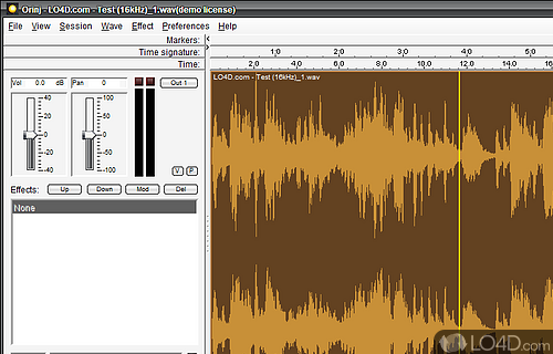 Quickly capture and modify audio data with this multitrack recording and mixing software with wave and MIDI editing capabilities - Screenshot of Orinj