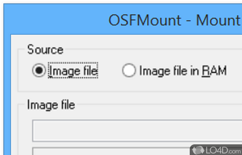 Mount new image files - Screenshot of OSFMount