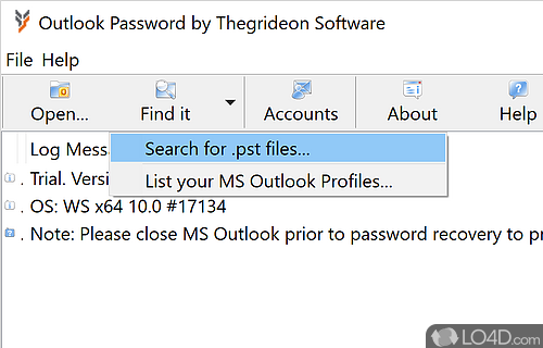 Outlook Password screenshot