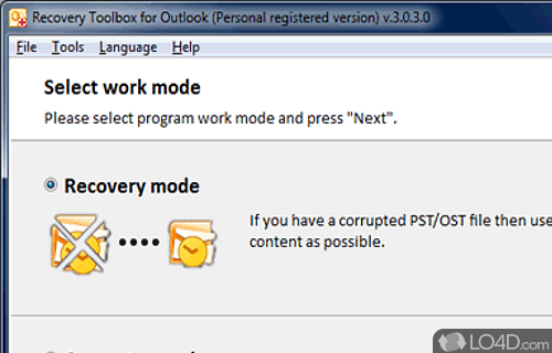 Outlook Recovery ToolBox Screenshot