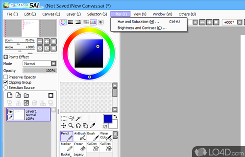 Feature packed yet highly accessible tool for digital painting - Screenshot of PaintTool SAI