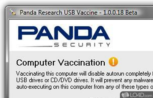 Screenshot of Panda USB Vaccine - Rest assured that transferring data between USB storage device