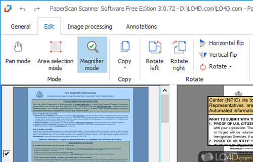 A good starting software package - Screenshot of PaperScan Free