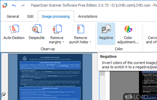 PaperScan Scanner Software Free Edition - Screenshot of PaperScan Free