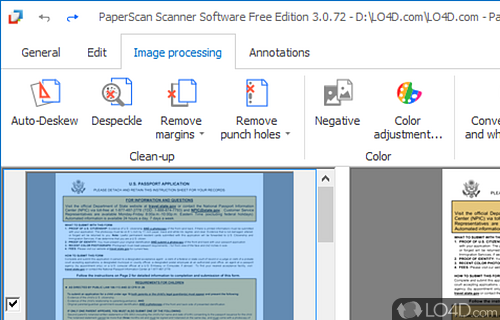 Scanner Software - Screenshot of PaperScan Free