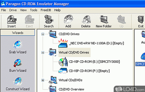 Screenshot of CD-ROM Emulator - User interface