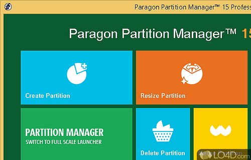 Screenshot of Paragon Partition Manager - Ideal tool for re-structuring hard disk, managing, formatting, renaming