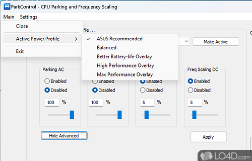 ParkControl – Tweak CPU Core Parking and More