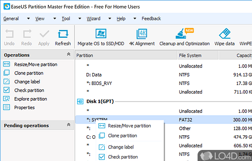 Visually appealing and easy to use - Screenshot of EaseUS Partition Master Free