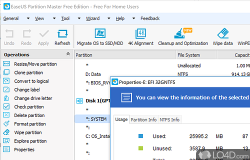 EaseUS Partition Master Free screenshot