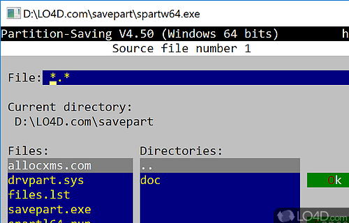 Copy and restore hard drives - Screenshot of Partition Saving