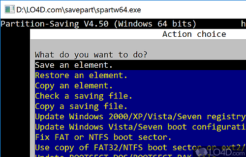 Partition Saving Screenshot