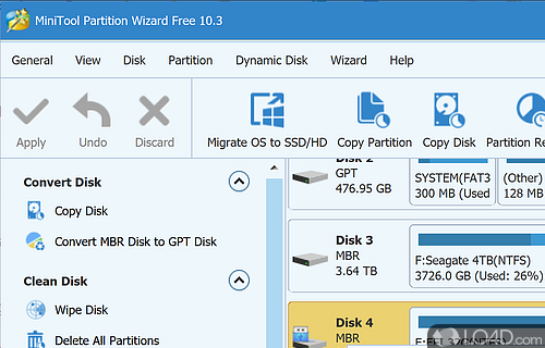 User interface - Screenshot of MiniTool Partition Wizard Free