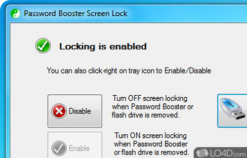 Screenshot of Password Booster Screen Lock - Practical, app worth having when you need to lock PC screen when the USB flash drive is removed